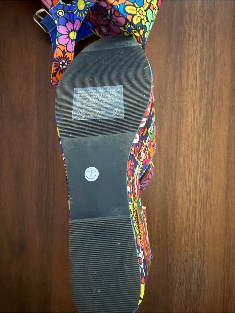 SHEIN Bright Multicolor Floral Platform Wedges - Picture 2 of 2